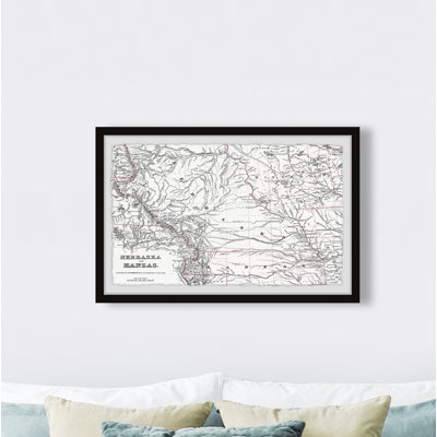 " Vintage Nebraska And Kansas Map "