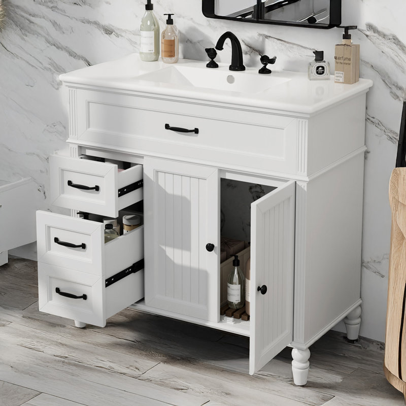 Meuble-lavabo 36 po avec lavabo, Blanc