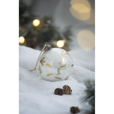 Ornements de boule de Noël D4,7 ", boules de Noël suspendues en verre pour décorations de fêtes, lot de 4