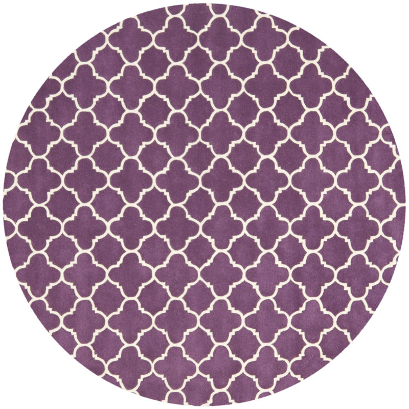 Carolene Hand Tufted Wool Geometric Rug, Round 7'