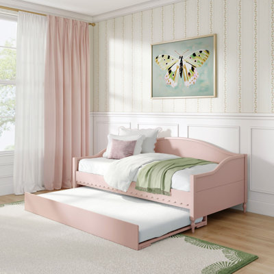 Charlotte Twin Day Bed with Trundle, Blossom Pink