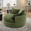Fauteuil d'appoint pivotant à 360 ° avec coussins à deux couches et 3 coussins amovibles-1831010688