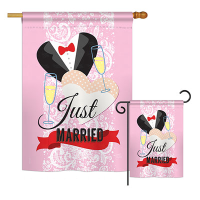 Ensemble de drapeaux en polyester 2 faces Picadilly Just Married