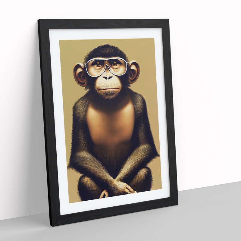 Splendid Monkey - Framed Print, Black Framed, 64cm H x 46cm W x 2cm D