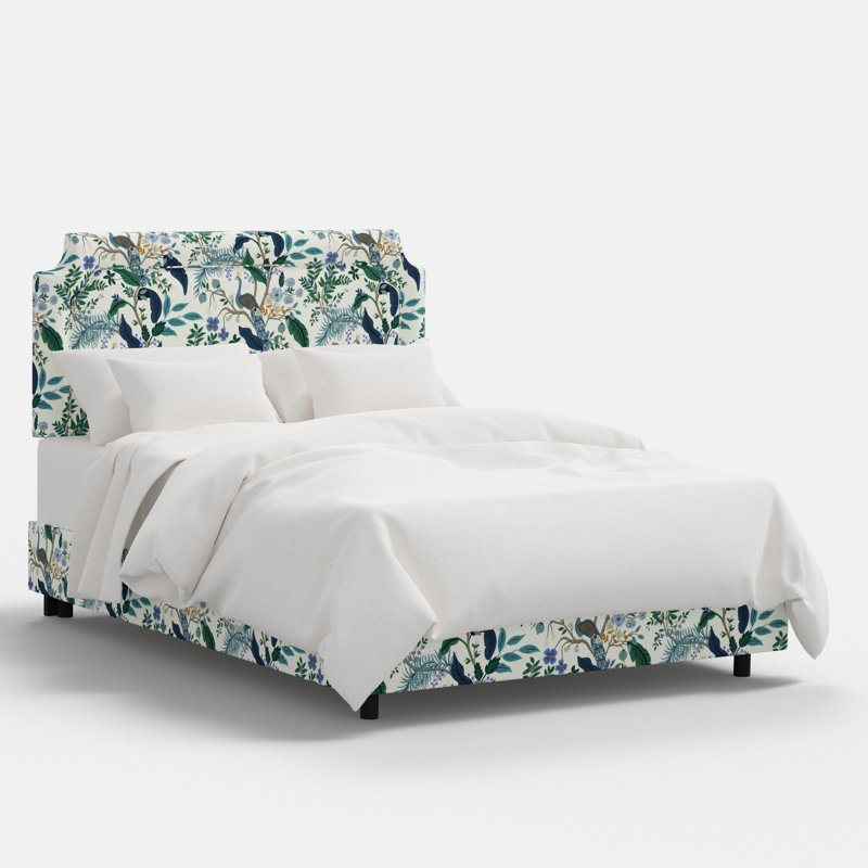 Hampton Bed In Peacock Blue & White, King, Peacock Blue & White
