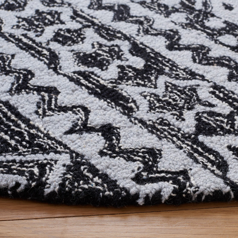 Tapis en laine et coton touffeté à la main Gratian, Rond 5 pi