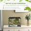 Enceinte en verre de reptile noir, 14 gallons avec couvercle coulissant pour l'alimentation, les lézards, les serpents, les grenouilles, les araignées terrarium - vue complète, ensemble de décoration, araignées sécuritaires,
