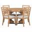 Table de salle à manger ronde pour 4 avec chaises, ensemble de table de salle à manger extensible avec rallonge centrale amovible de 16 po-2007607629-2007607631