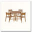 Ensemble de salle à manger 5 pièces rond en bois d'acacia avec design à lattes-633659423