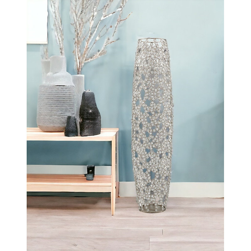 Vase de plancher Babylone Rama, 40" H x 9" W x 9" D, Cristal
