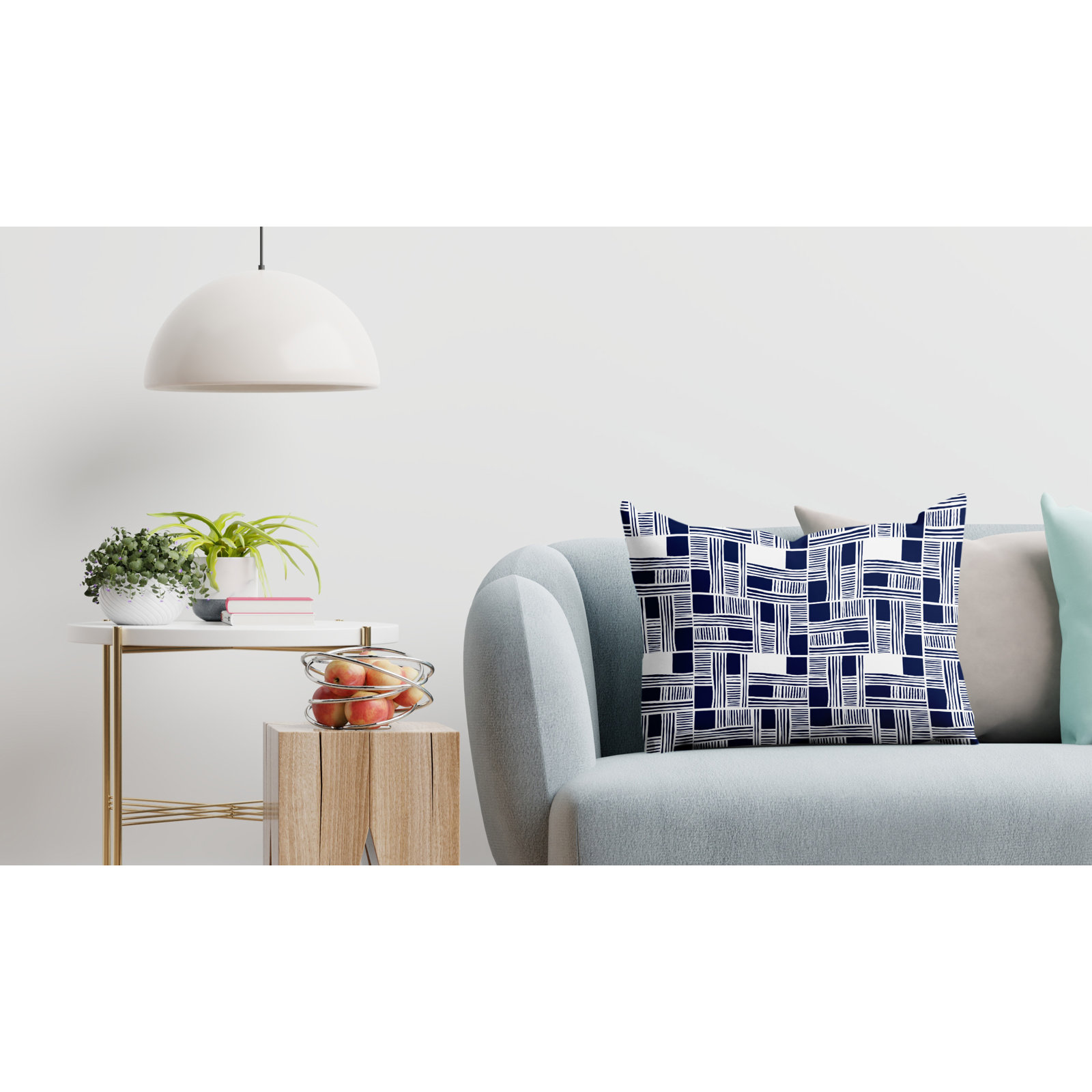 Kapri Indoor/Outdoor Throw Pillow, Blue, 14" x 20", Rectangle