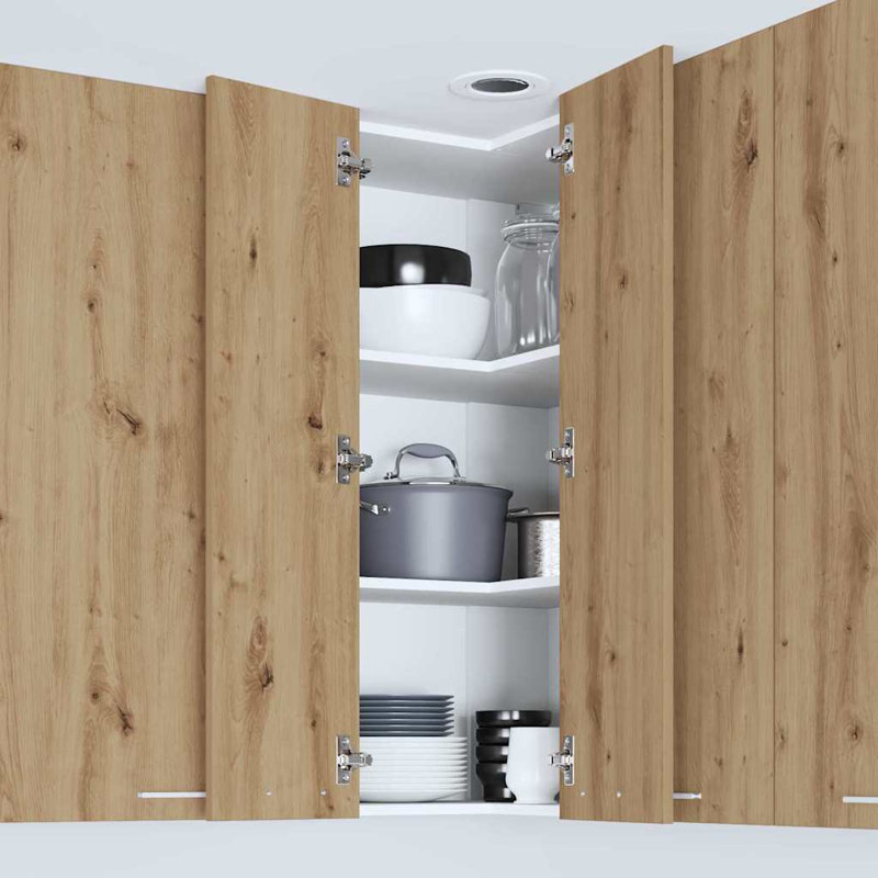 Vidaxl Hanging Cabinet Riga Artisan Oak And White 57 X 57 X 100 Cm, Artisan Oak/White