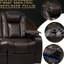 4 fauteuils inclinables électriques en cuir Nappa, sièges confortables avec mousse de soutien, charge intelligente, éclairage à DEL de 43 couleurs de couleur café, faits de