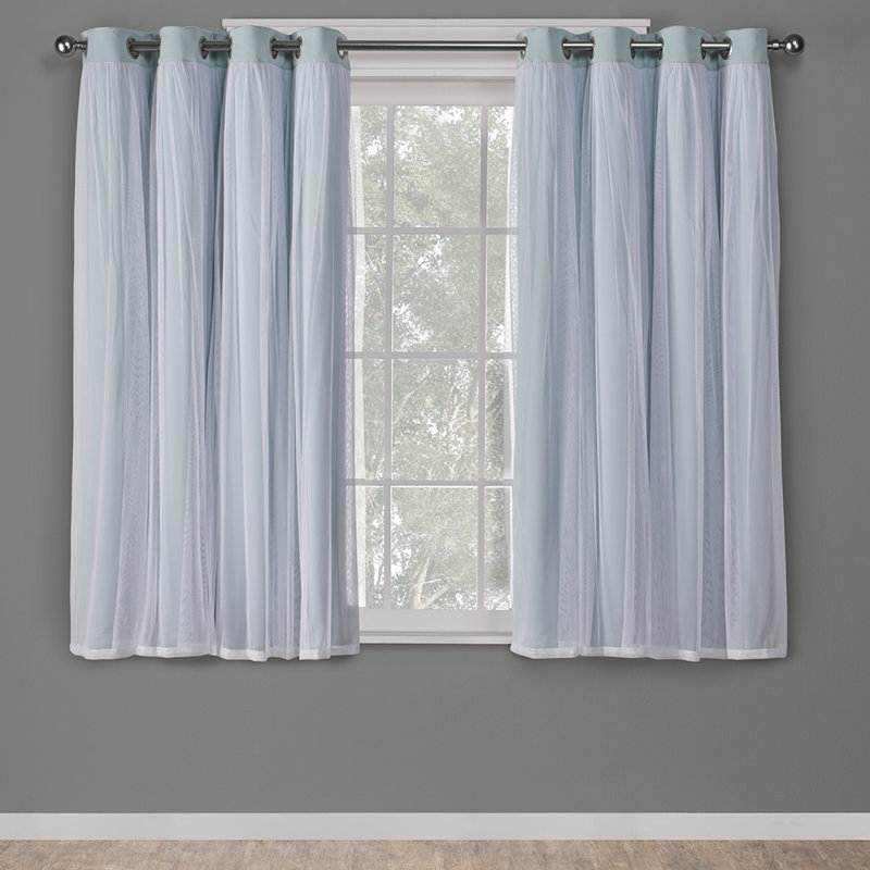 Nunley Room Darkening Curtain Pair, 52" W x 63" L, Aqua
