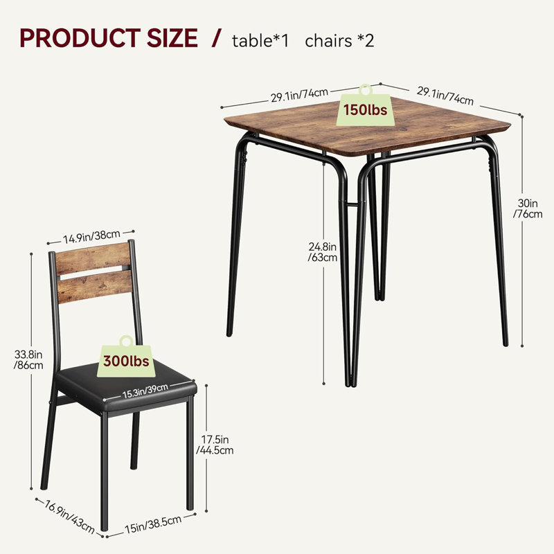 Dining Set, Brown/Black