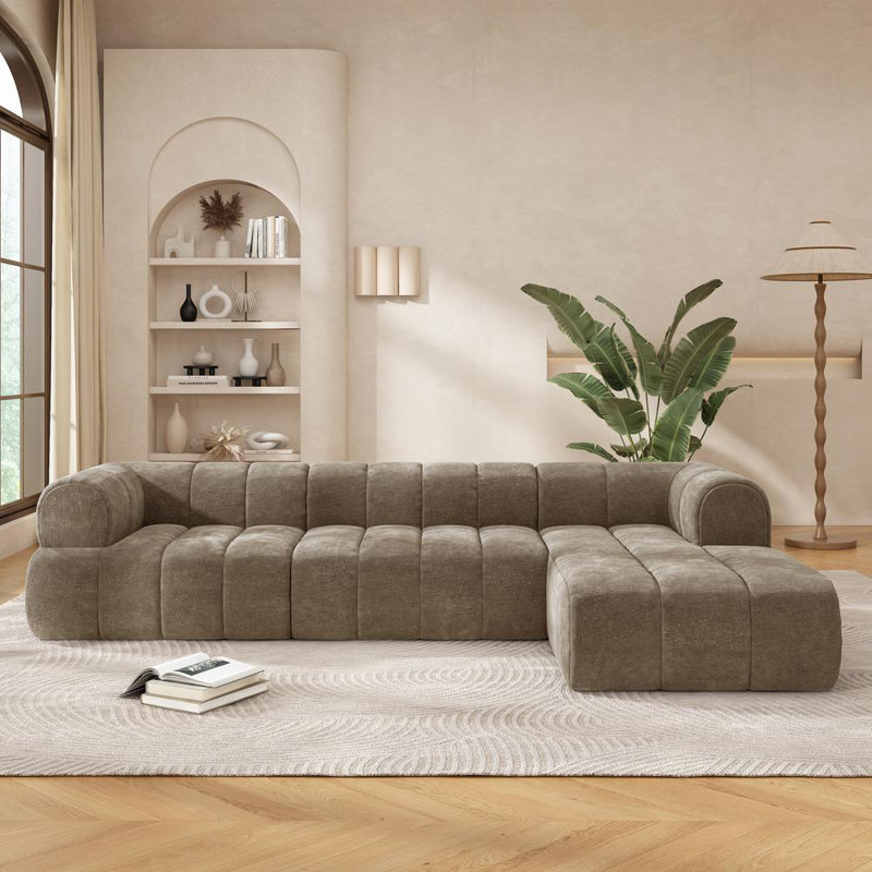 Canapé modulaire compressé Monroe, Chenille espresso