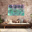 Arbre, parc, sarcelle, abstrait, lavande contemporaine, paysage, art mural-1497488881