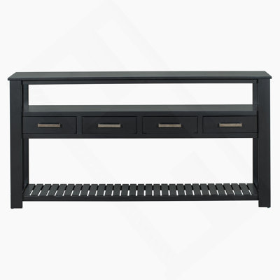 62.2'' Modern Console Table Sofa Table for Living Room with 4 Drawers and 2 Shelves