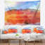 Tapisserie aquarelle rouge ile rétro Landscape-28503212