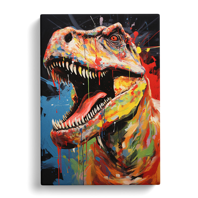 Tyrannosaurus Rex Dadaism - Wrapped Canvas, 50cm H x 35cm W x 3cm D