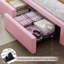 Chaille LED Bed Frames with Storage Drawer, Upholstered Platform Bed with Adjustable Headboard-105526763-112246699