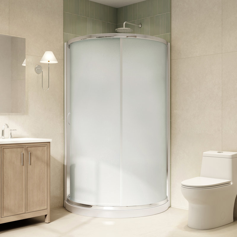 Ensemble de douche ronde en coin L 40 po x l 40 po x H 72,83 po Breeze