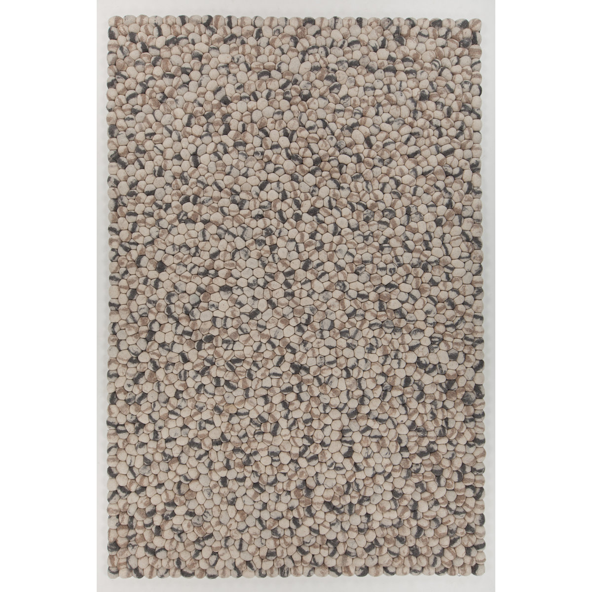 Lakendra Authentic Hand Woven Ivory Wool Abstract Rug