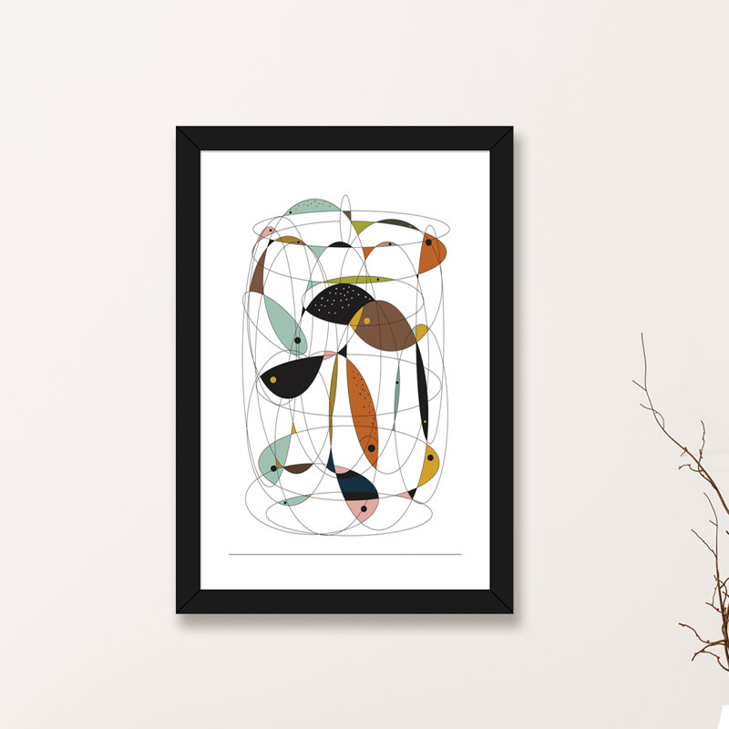 « fishing net » par flatowl-impression sur image, H 32 po x l 24 po x P 1 po, Papier avec cadre noir