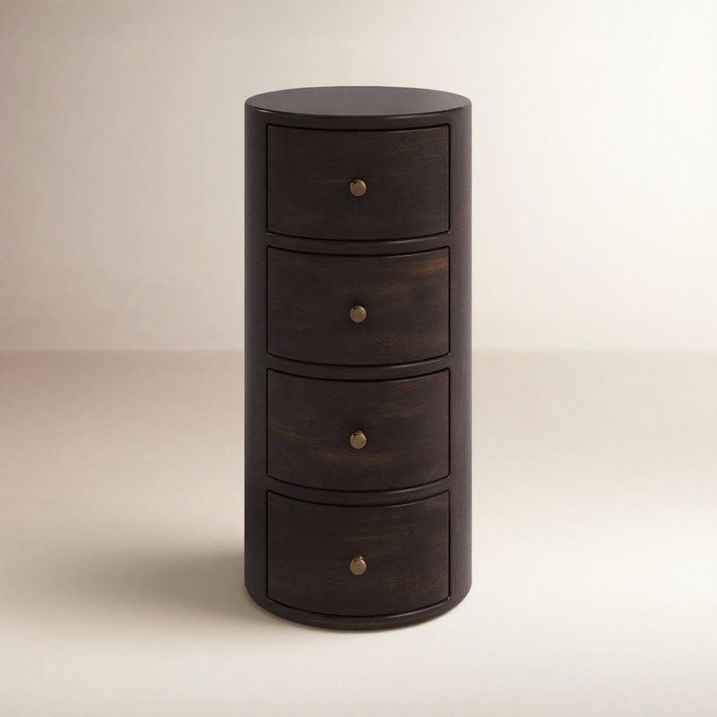 Liam Solid Wood End Table with Storage, Chocolate