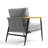 Dajauna Midcentury Modern Upholstered Metal Frame Chenille Arm Accent Chair-1889649227