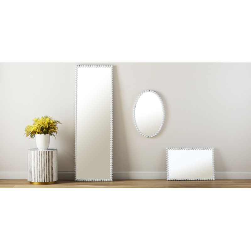 Sanne Metal Mirror, Matte White, 30" H x 20.5" W