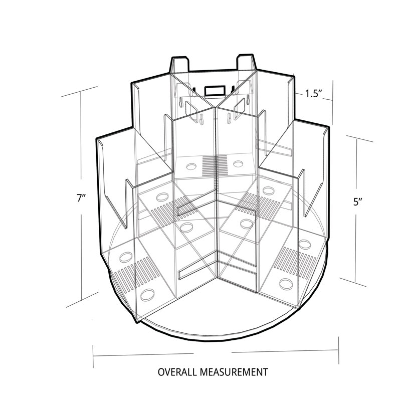 Six-Pocket Two-Tier Revolving Trifold Brochure Holder