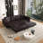 In 1 Extendable Sofas Faux Leather Modern Sleeper For Home