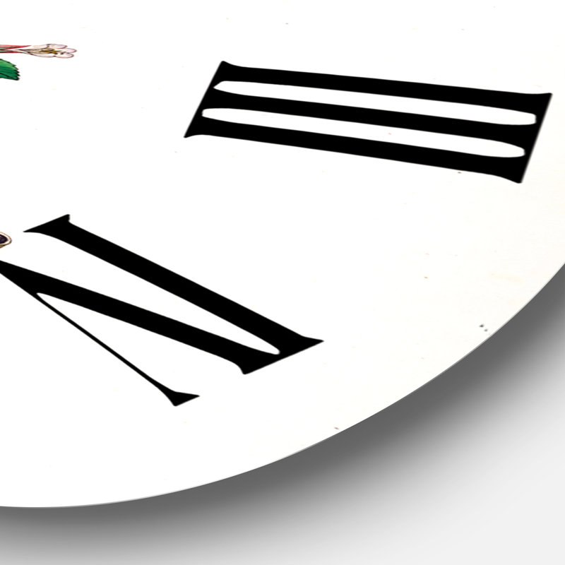 Vintage Plant Life XIII - Farmhouse wall clock, Medium