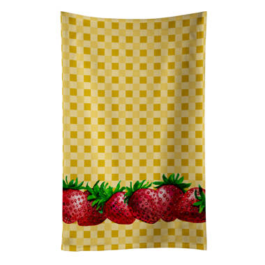 Artgoodies Organic Strawberry Block Print Tea Towel