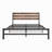 Platform Bed with Rustic Wood Headboard Metal Bed Modern Bed-86815501-122002490