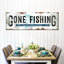 «Gone Fishing», impression sur toile-438635270