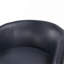 Fauteuil pivotant demi-tonneau en cuir bleu minuit-1398921122