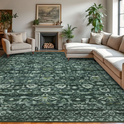 Tapis vert antidérapant lavable à la machine