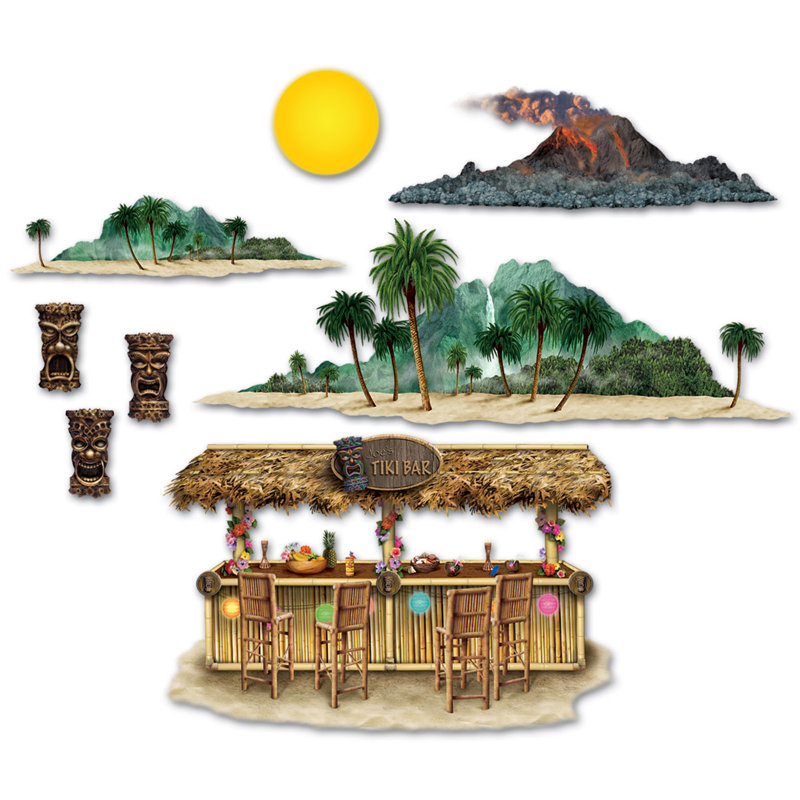 Accessoires de bar et d'îlot Tiki - 9 po - 4 pi 5 po - paquet de 12