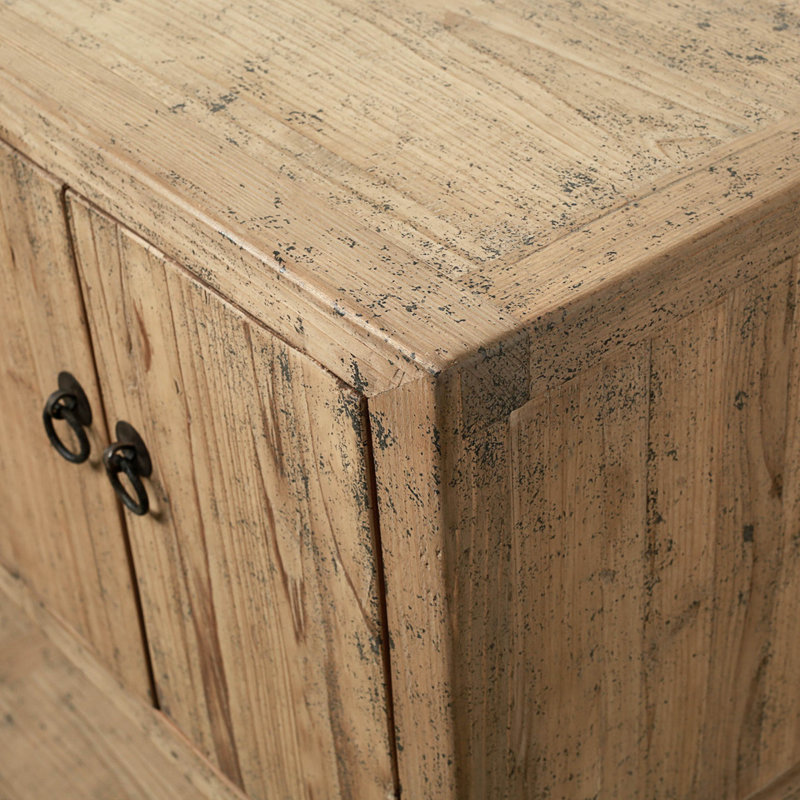 Three Drawers Console Table Weathered Natural with Distressed Gray