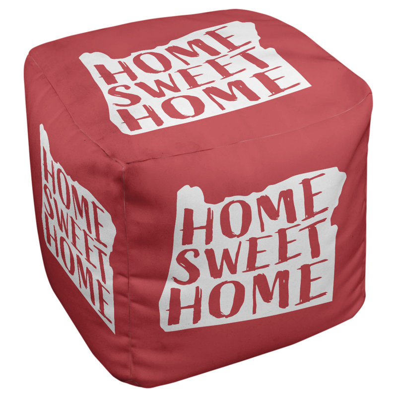 Repose-pieds cube the home oregon, H 13 po x l 13 po x P 13 po, Rouge