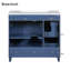 Meuble-lavabo moderne, armoire de salle de bain avec lavabo en résine, armoire de salle de bain simple avec 2 tiroirs et 1 tablette de rangement réglable, 2 portes à fermeture en douceur-773372578