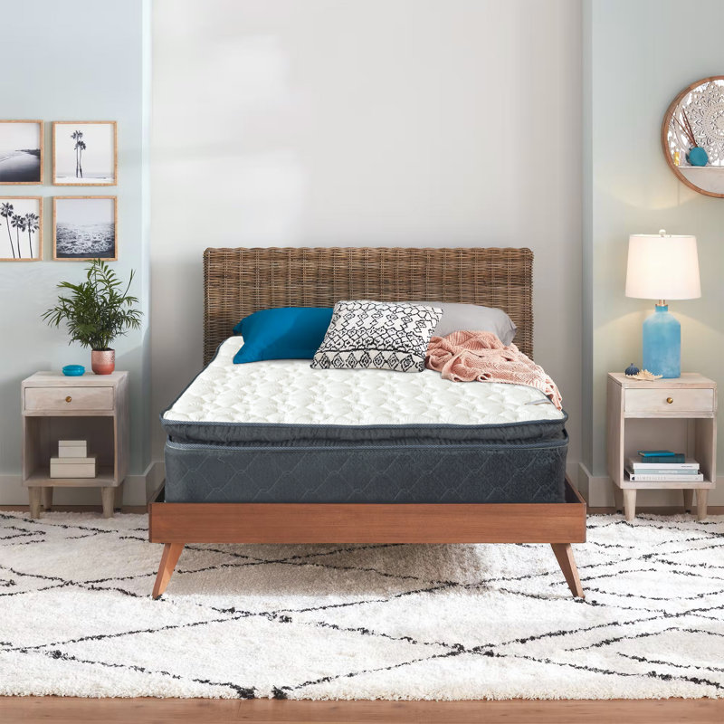 Bondville 9" Medium Firm PillowTop Single Sided Hybrid Mattress with Unassembled Box Spring, No Box Spring, Full/Double