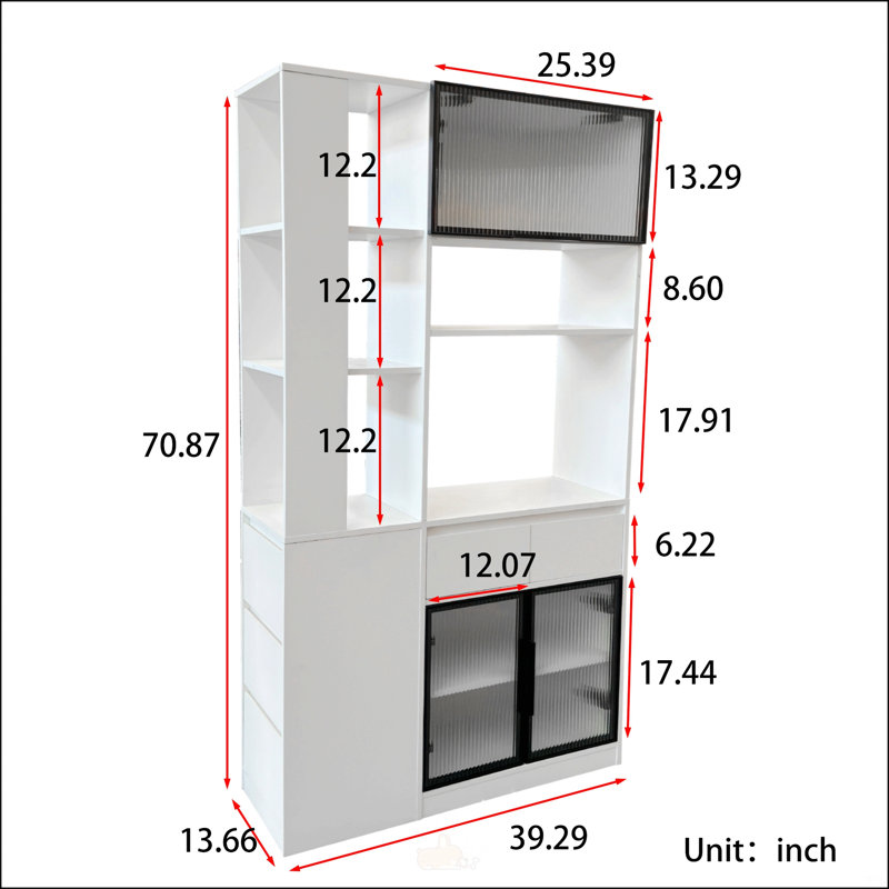 Armoire de rangement avec tablettes multifonctionnelles, organisateur d'entrée en bois moderne pour le couloir et le salon