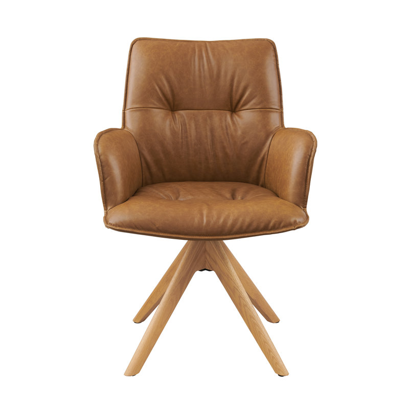 Top Grain Genuine Leather Swivel Accent Office Chair