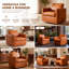 Fauteuil pivotant d'appoint en cuir véritable de 76 cm (30 po) avec poche latérale réglable et structure en bois massif-1436040851