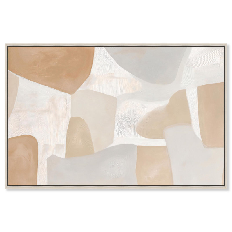 «Two Compositions II Boho», reproduction d'art sur toile par Art Remedy, H 16 po x l 24 po, Cadre argenté