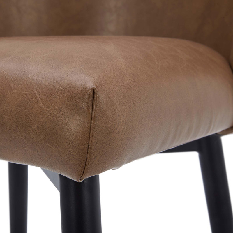 Tabouret de bar et de comptoir pivotant Brendaly (ensemble de 4) - Similicuir, Brun selle
