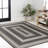 Argo Classic Nautical Mitre Stripe Reversible Machine-Washable Black/Cream Indoor/Outdoor Rug-443693839